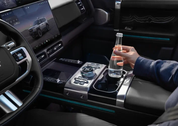 Wireless charging and cup holder storage